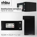vhbw batteria compatibile con Ambrogio 4.0 Basic, 4.0 Basic 4WD, 4.0 Elite, 4.0 Elite 4WD tagliaerba, robot tagliaerba (10200mAh, 25,2V, Li-Ion) - 5