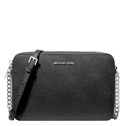 Michael Kors Jet Set Large East West Crossbody Black Saffiano