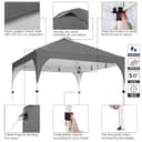 Yaheetech Pop Up Gazebo, 3x3m Instant Foldinng Shelter with Wheeled Bag, 4 Sandbags, 4 Ropes, 12 Stakes, Metal Frame, Adjustable Height, Top Air Vent, Dark Grey - 4