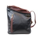 Lusso in pelle Genuine Soft Italian Leather Crossbody Messenger Handbag for Women (Black and Tan) - 1