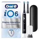 Oral-B Spazzolino Elettrico Ricaricabile iO 6 Nero, 2 Testine di Ricambio per Spazzolino Elettrico, Pulizia Denti Efficace, Custodia Viaggio, Porta Testine, Delicato Su Gengive, Sensore di Pressione - 1