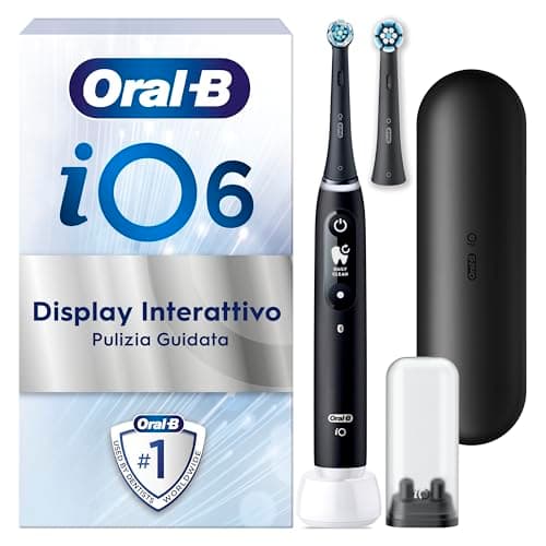 Oral-B Spazzolino Elettrico Ricaricabile iO 6N Nero, 2 Testine Di Ricambio, 1 Custodia Da Viaggio. 1 Spazzolino
