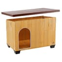 Ferplast Hundehütte große Hunde BAITA 80 aus FSC-Holz, Hundehaus Outdoor Wetterfest, Isolierende Kunststofffüße, Tür mit Bissschutzkante aus Aluminium, 96 x 65 x h 66 cm. - 4