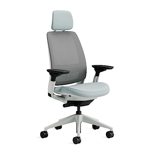 Sedia da ufficio ergonomica Steelcase Series 2 con supporto lombare LiveBack, braccioli 4D, poggiatesta regolabile Storm Cloud; Prodotto in Europa