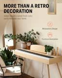 Donner DDP-80 Digital Piano Keyboard 88 Keys Weighted, Hammer Action II, Home Electric Piano Full Size with Stand, Triple Pedal, MIDI Connecting and Headphone Interface, Light Wood Color - 5