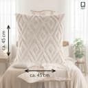 Quantum Interior by Maxland Boho-Dekokissen mit Füllung in Vintage Optik, Sofakissen Boho Style, extra weiches Wendekissen für Sofa, Bett, Büro, Kissen in Naturtönen ca 45x45 cm (Offwhite) - 3