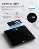 RENPHO Personenwaage, Körperwaage mit Hochpräzisions-Sensoren, Personen Digitalwaage mit Step-On-Technik, Gewichtswaage aus Sicherheitsglas, 10.2" x 10.2", Schwarz-BK - 3