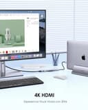 LENTION 6 en 1 Hub USB C HDMI 4K@30Hz, PD 100W, USB-A 3.0 & 2.0, Adaptador USB C para MacBook Pro 2025-2016, Nuevo Mac Air, Surface, iPhone 17 Plus Pro MAX y Más (CH17, Gris) - 5