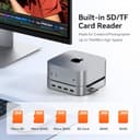 TobenONE Mac mini M4 Dock with 8TB M.2 NVMe SSD Enclosure, Mac mini M4 Hub & Stand for Mac mini M4 Pro, 4K@144Hz DP, 4K@60Hz HDMI, 5 USB (Max 10Gbps), SD/Micro SD, 3.5mm Audio, One-Touch Power Button - 7