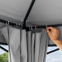 TOOLPORT Gartenpavillon 3x3 m ca. 180g/m² Dachplane wasserdicht Pavillon - 4 Seitenteile Gartenzelt hell grau Partyzelt ca. 6x6cm Profil - 7