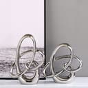 Estatua moderna de cerámica plateada – Acento abstracto para el hogar y figura de mesa para sala de estar, dormitorio, baño, oficina, estante, mantel, boda, decoración de centro de mesa - 5