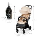 Kinderkraft APINO Passeggino Leggero fino 22 kg, Solo 7,5 Kg, Passeggino Da Viaggio, Pieghevole automatico, Schienale Regolabile In Posizione Sdraiata, Copertura Antipioggia, Beige - 9