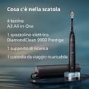 Philips Sonicare DiamondClean 9900 Prestige- Spazzolino elettrico con tecnologia SenseIQ e app, 5 modalità di pulizia, 3 livelli di intensità, custodia da viaggio per la ricarica, nero, HX9992/43 - 10