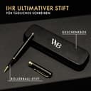 Wordsworth and Black Rollerball Pen - Atemberaubender Luxus-Stift aus Bambus Schwarzholz, Goldfinish, nachfüllbar, Geschenkset für Männer & Frauen, Tinte, Bürobedarf - 3