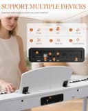 LALAHO 88 Key Semi-Weighted Keyboard Piano, Digital Piano Keyboard with Professional Triple Pedal, Bluetooth MIDI Function, Advanced Chip and Full Equipment for Beginner (White) - 6