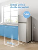 Comfee RCT284DS2 Kühl-/Gefrierkombination/Gefrierteil oben/176 kWh/Jahr/143cm Höhe/LED Licht/Reversibles Türscharnier/Silber - 3