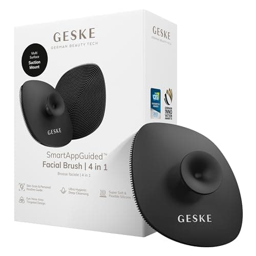 GESKE | Spazzola per il viso SmartAppGuided™ 4 in 1 | Spazzola per la pulizia del viso | Spazzola morbida in silicone | Pulizia del viso professionale | Pulizia della pelle
