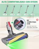 Akunsz Cepillo Eléctrico para Dyson V15 V11 V10 V8 V7 – Cabezal de Cepillo con Luces Láser Verdes, Cepillo de Repuesto con Rodillo Suave para Suelos Duros, Parquet y Superficies Lisas - 2