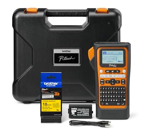 Brother PT-E310BTVP | Etichettatrice Palmare Professionale | Settore Elettrico | Tastiera QWERTY | Display LCD | 384 Simboli | Nastri TZE fino a 18 mm | Valigetta e alimentatore inclusi