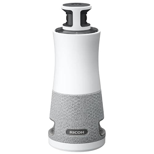 Ricoh 360 Meeting Hub - 3-in-1, 360°, Plug-and-Play Conference Camera/microfono/altoparlante, 1920x1080, 3.6m/6m gamma di pickup video/audio, 8Wx3 altoparlanti