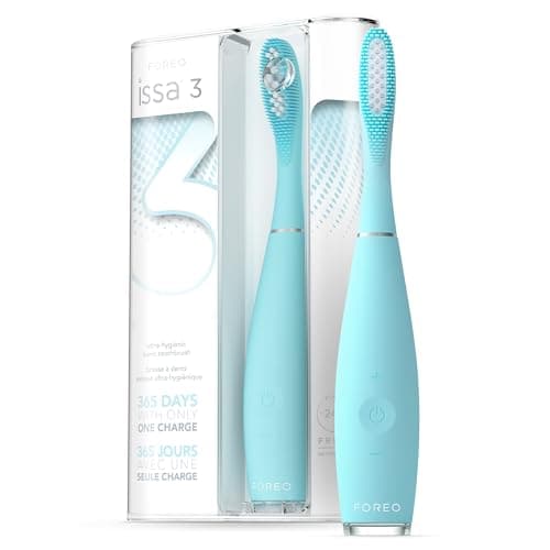 FOREO ISSA 3: Spazzolino elettrico sonico 4 in 1 per denti, gengive, guance e lingua. Sbiancante denti, pulizia efficace. Spazzolino da viaggio impermeabile. Garanzia 2 anni.
