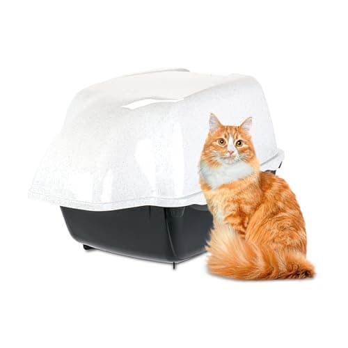 Ferplast Lettiera Gatto Chiusa, Toilette per Gatti Coperta, utilizzabile anche in Esterno, a Prova di Pioggia, 43,5 x 73,5 x h 41 cm, COSMIC OUTDOOR Lettiera Gatto Grande, Nero