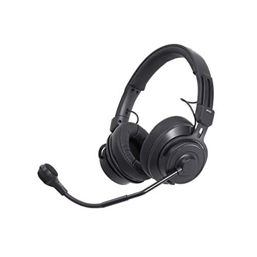 Audio-Technica BPHS2-UT - Cuffie stereo broadcast con microfono ad asta dinamica ipercardioide, senza terminazione