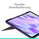 Logitech Combo Touch iPad Pro 13 Zoll (M4 und M5) (2024 und 2025) Tastatur-Case – Abnehmbare Tastatur mit Hintergrundbeleuchtung und Halterung, komfortables Tippen, Multi-Use-Modus,DEU QWERTZ-Graphit - 2