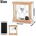 Temporizador de Reloj de Arena 1+3+5 Minutos, Mini Reloj de Madera, Decoración Creativa, Adornos Pequeños, Regalo para Juegos, Aula, Hogar, Oficina (Blanco + Negro) - 5