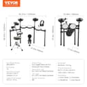 VEVOR 32 PCS Kit de Batería Electrónica 480 Sonidos Batería Eléctrica de 20,32 cm con Silla, Caja de Malla Compatible con USB MIDI, 3 Platillos de 25,4 cm, Baquetas y Auriculares para Principiantes - 7