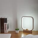 Lampada da tavolo a LED in legno, lampada da comodino con temperatura a 3 colori, luce notturna da comodino per camera da letto, illuminazione a LED dimmerabile, piccole lampade da tavolo per - 4