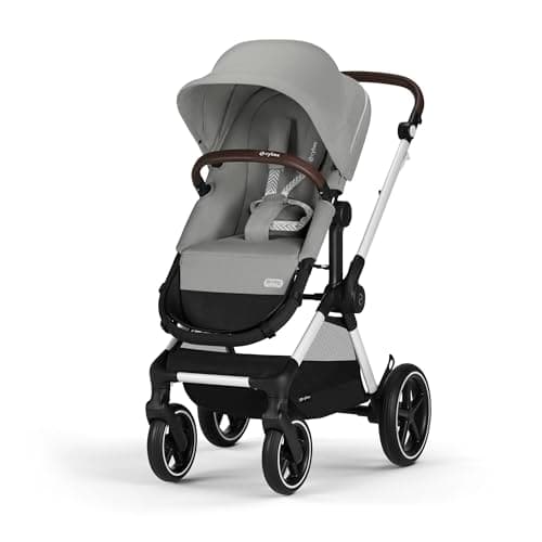 CYBEX Gold EOS Lux 2-in-1 Pushchair Travel System from Birth to 22 kg (approx. 4 Years), Stone Grey