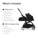 Stokke YOYO3 Stroller with Newborn Pack (Black) - Includes Frame (Black), Mattress, Five-Point Harness, Extendable Canopy, Padded Shoulder Strap & Protective Storage Bag - 6
