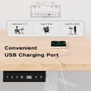 Flamaker Large Standing Desk 160x80cm with USB Charging Port, Sit Stand Reminder Desk Height Adjustable Electric Desk for Home Office with Cable Management Tray, Beige with Wheels - 5