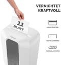 Fellowes Aktenvernichter 11 Blatt (P4), Papierschredder mit Partikelschnitt für Homeoffice und Büro, Powershred LX70, Schredder mit 18L Papierkorb und Sicherheitssperre, 4x40mm Cross-Cut Datenschutz - 3