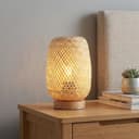 BARCELONA LED – Lampada da tavolo in vimini e legno “Ruka” – Design artigianale con paralume a griglia. Stile rustico, boho naturale. E27 – Lampada da tavolo ideale per soggiorno, camera da letto. - 9