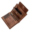 Fa.Volmer ® Ledergeldbörse aus echtem Büffelleder I Großes Portemonnaie für Herren & Damen I TÜV geprüftem RFID Schutz in Farbe Braun (Antique Brown) - 3