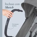Inglesina Sketch Passeggino Leggero e Compatto, Grigio, Confortevole, fino a 17kg, Chiusura una Mano, UPF 50+ - 6