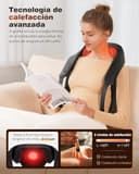 KNQZE® Masajeador cervical y espalda inalámbrico, 2025 Masajeador Shiatsu 4D, Maseajor cervical y espalda con calefacción, Calefacción de grafeno mejorada, Regalos para mujer hombre padres mama papa - 3