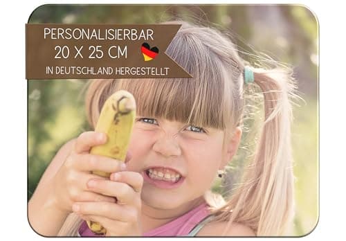 CreaDesign, Frühstücksbrettchen mit Foto selbst gestalten , Schneidebrett aus Kunststoff mit eigenem Motiv personalisieren, Antirutsch-Noppen, 20 x 25 cm