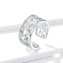 WLLDDDIU Anello In Argento 925 Da Donna,Anelli Regolabili Per Le Donne Albero Micro-Set Zircone 925 Anello In Argento Sterling Moda Fedi Nuziali In Argento Per Le Donne Anelli Di Eternità Anel - 2