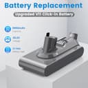 LabTEC 25.2 V 3900 mAh Li-ion Replacement Battery for Dyson 11 (Button Type) Absolute Fluffy V15 Detect Cordless Vacuum Cleaner with 1 Cover + 1 Brush (Not for Screw in Style) - 4