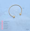 Kritz Pulsera Rigida Redonda Regulable Chapado Oro para Mujeres - Brazalete Muñequero Abierta Bangle Fino Apilable de Acero Inoxidable - Joyería Regalos Chicas (C 2mm Bolas Oro) - 3