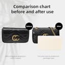 DGAZ Inserto de Soporte en Satén Premium para Bolso Gucci-Marmont, Espuma de Memoria, Protección Elegante para Bolsos de Lujo (Nata, Marmont Mini16) - 5