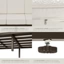 tectake® Conjunto Jardín Exterior de Acero, Sillones Terraza con Acolchado Grueso, Sillas Jardín con Pies Ajustables, Muebles Jardín Exterior, Fundas Repelentes al Agua, Sofás para Jardín - 5 plazas - 6