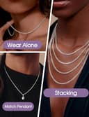 Dochais Collana Argento 925 Donna Ragazze 1mm/2mm Catenina Argento 925 Donna Sottile 41/46/51/56 cm Collane Minimaliste Regali Gioielli - 4