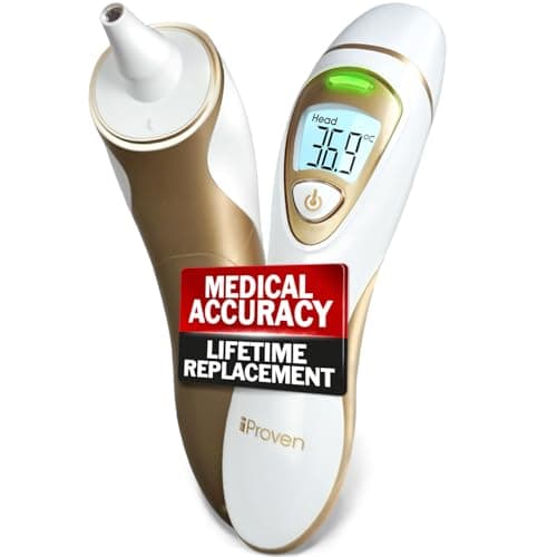 iProvèn Pro Series | Non-Touch Forehead Thermometer with Ear Function | Superior Accuracy for Adults, Kids, Babies | Premium Digital Thermometer for Adults and All Ages | Quiet Fever Alarms