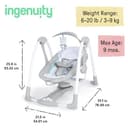 Ingenuity ConvertMe 2-in-1 Babyschaukel & Babywippe, tragbar, Vibration, Musik, Naturgeräusche, 0–9 Monate, 2,7–9 kg – Raylan - 4