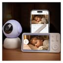 BOIFUN 2K Baby Monitor WiFi con Display 5”, Controllo Doppio App e Monitor, Avvisi Pianto e Movimento, Visione Notturna Senza Disturbi, Temperatura e Umidità, Rotazione 360°, fino a 19h - 2