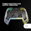 Mars Gaming MGP-BT2, Gamepad Bluetooth 5.0, RGB Neon, Adaptador Smartphone hasta 7", Vibración Háptica, Gatillos Analógicos, Macros, Switch, Switch 2, PC, Android, iOS, PS3, PS4, Transparente - 3